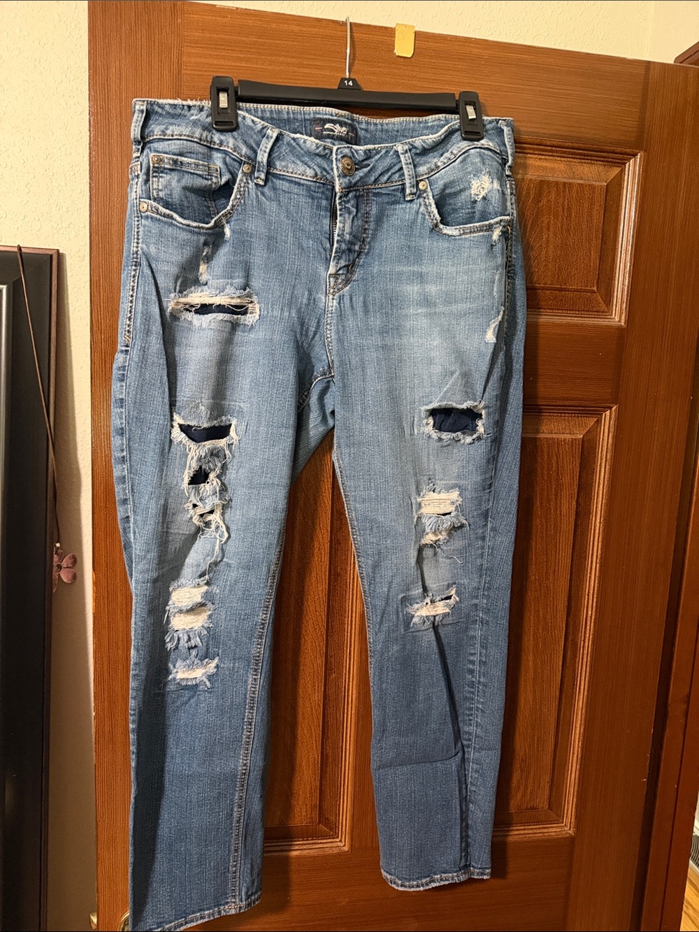 Silver Jeans Light Blue Ripped Suki Skinny Jeans